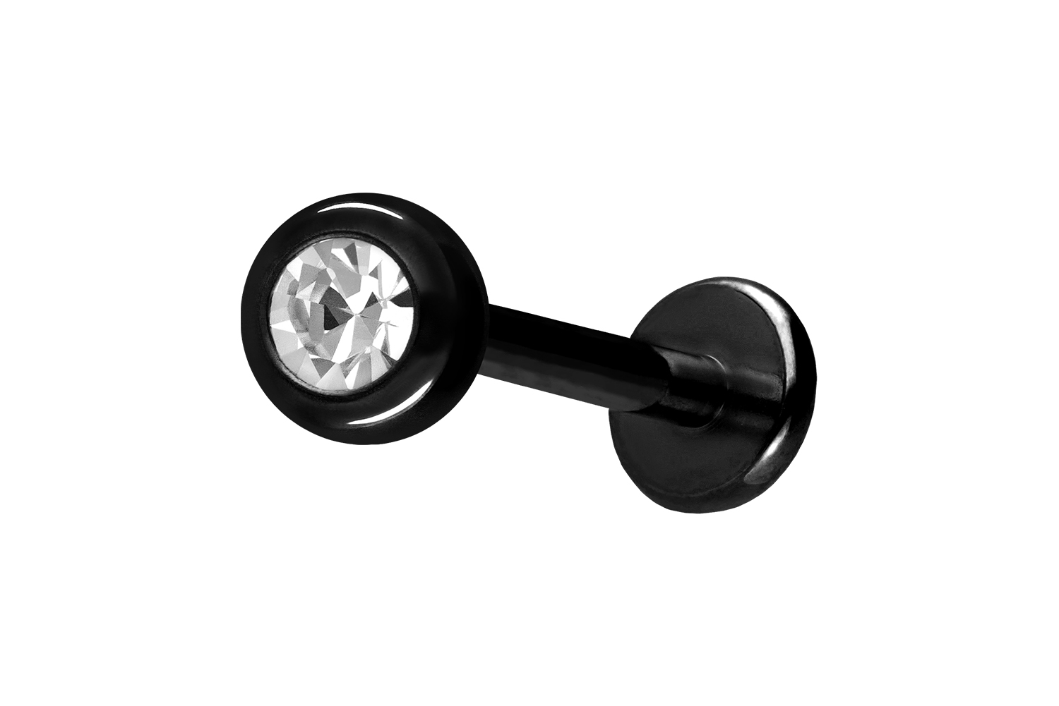 Titan Labret Piercing mit Innengewinde KRISTALL